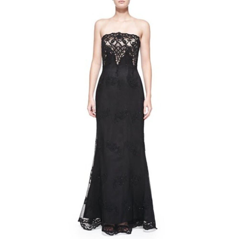 Helen Morley Halter Beaded Lace Dress